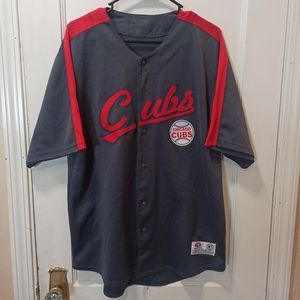 Vintage Chicago Cubs MLB Baseball Gray Sports Jersey Size Large